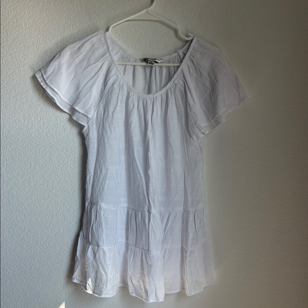 Counterparts Cream Ruffled Cap Sleeve Blouse - Picture 4 of 8